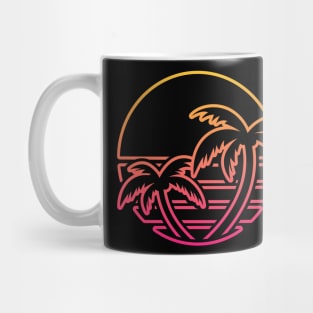 Retro Outrun Tropical Sun (Line Art) Mug